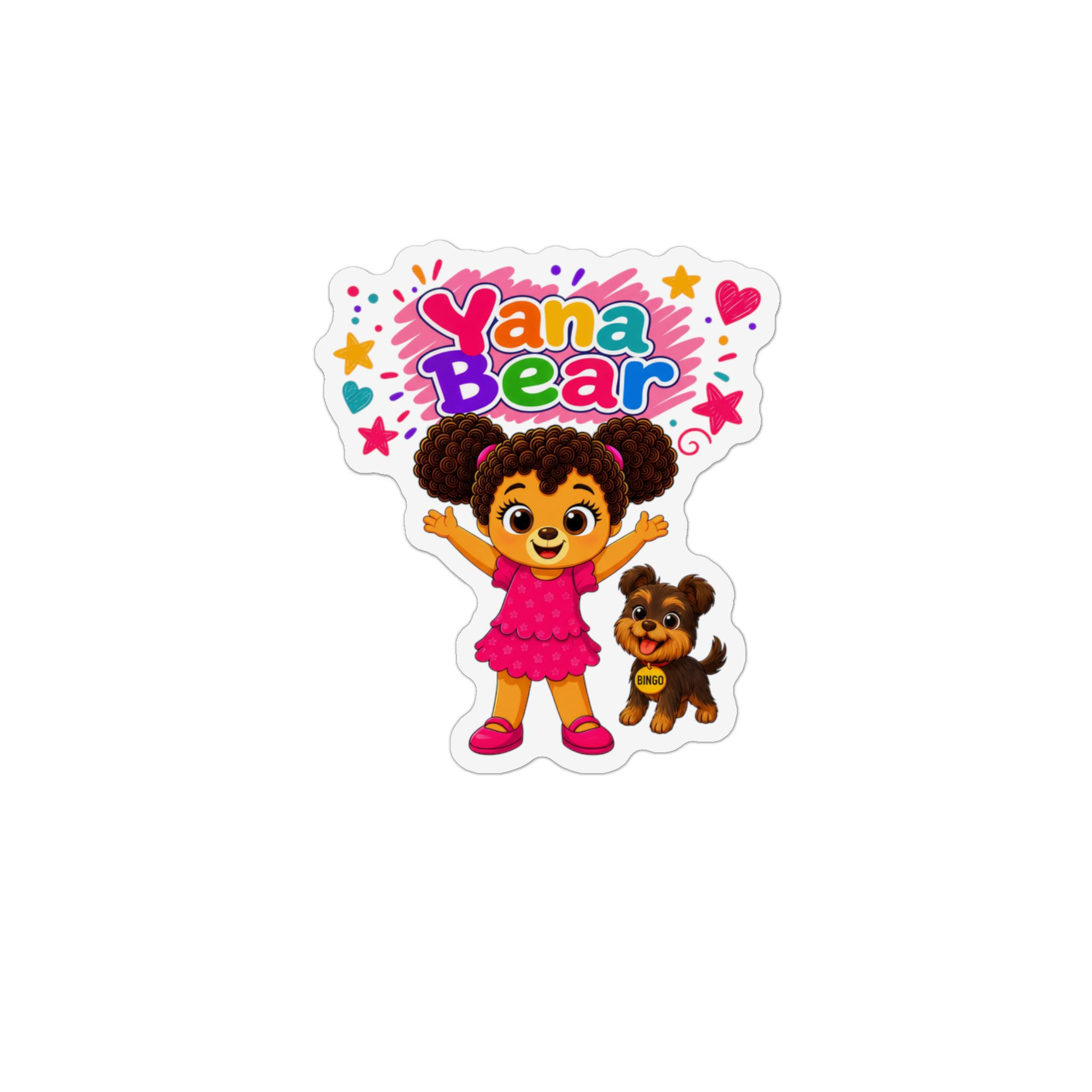 Yana Bear Custom Shape Magnet — Cute Kids Character Refrigerator Sticker