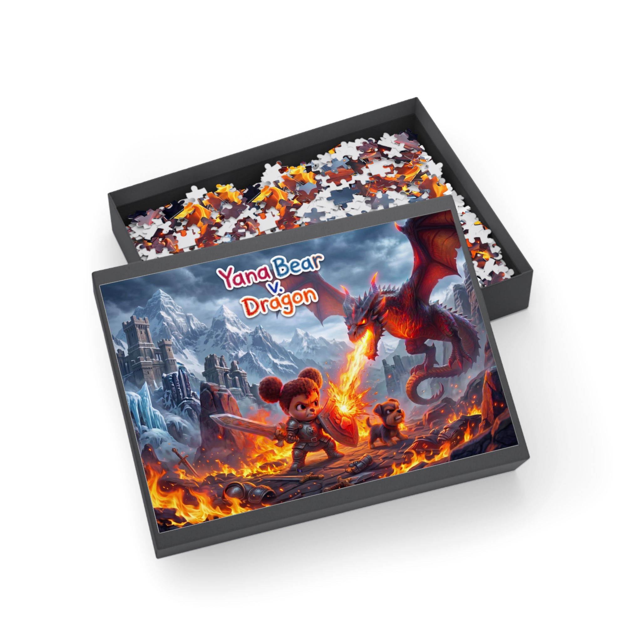 Yana Bear vs. Dragon Puzzle — Fantasy Adventure Jigsaw (96–1000 pcs)