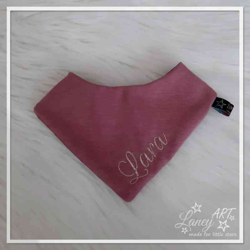 Miniaturbild: Babyhalstuch mit NAME • Jersey & spitzige Form