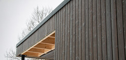 Frozen charred wood cladding