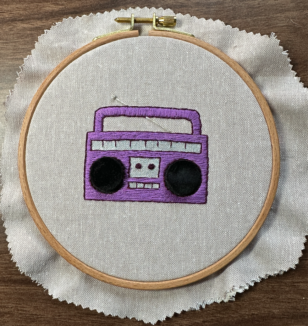Thumbnail: Retro Boom Box Embroidery Pattern (Beginner-Friendly PDF w/ Stitch Guide)