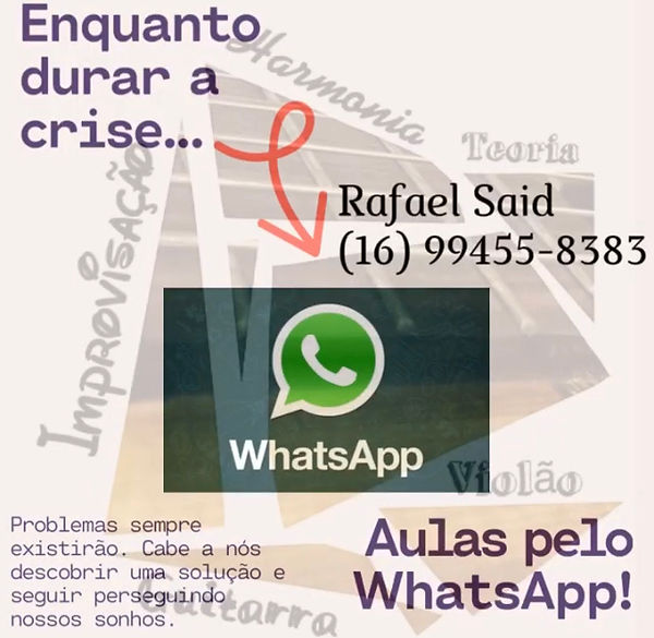 Aulas de Guitarra e Violão pelo WhatsApp