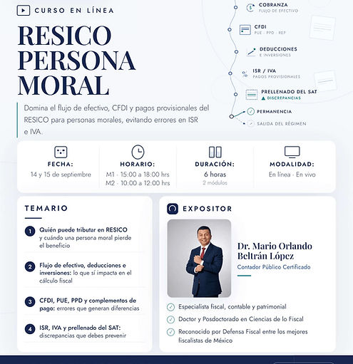 Contador Público Certificado y Maestro en Estudios Fiscales; Doctor en Ciencias de lo Fiscal; Autor del libro "Régimen Simplificado de Confianza para personas físicas y morales 2022 y 2025"