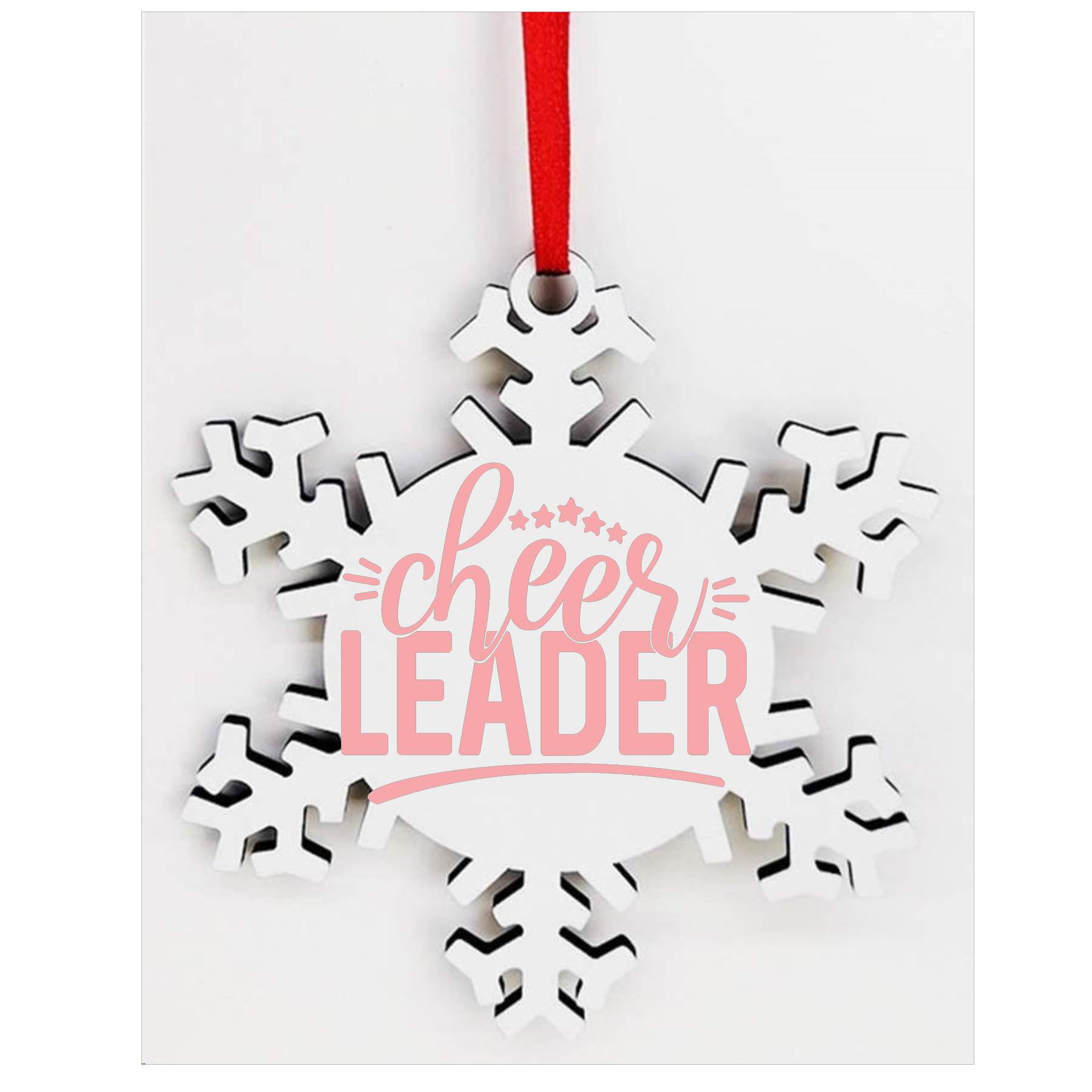 Pink Cheerleader Snowflake Christmas ornament