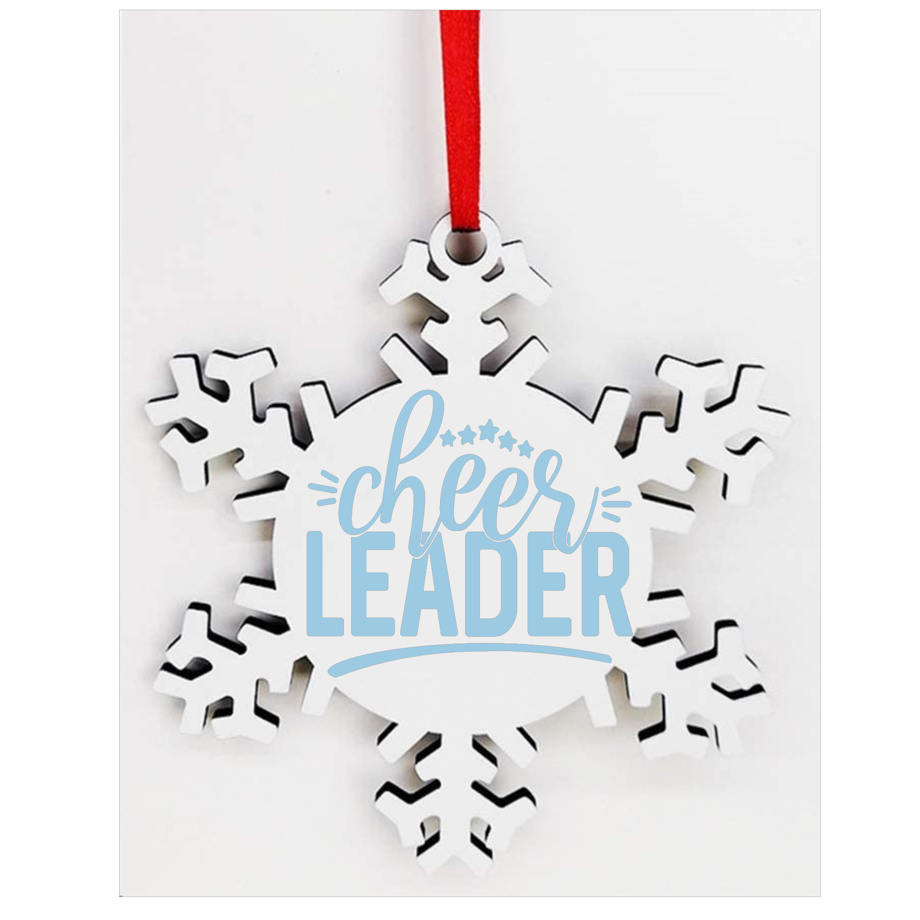 Blue Cheerleader Snowflake Christmas ornament