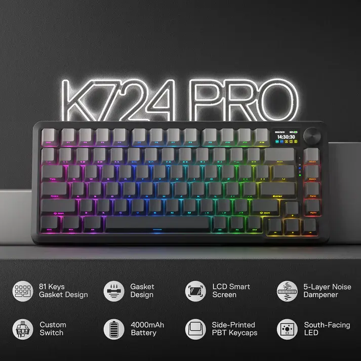 Thumbnail: Redragon K724RGB-PRO BEHEMOTH PRO BLACK RGB Mechanical Keyboard