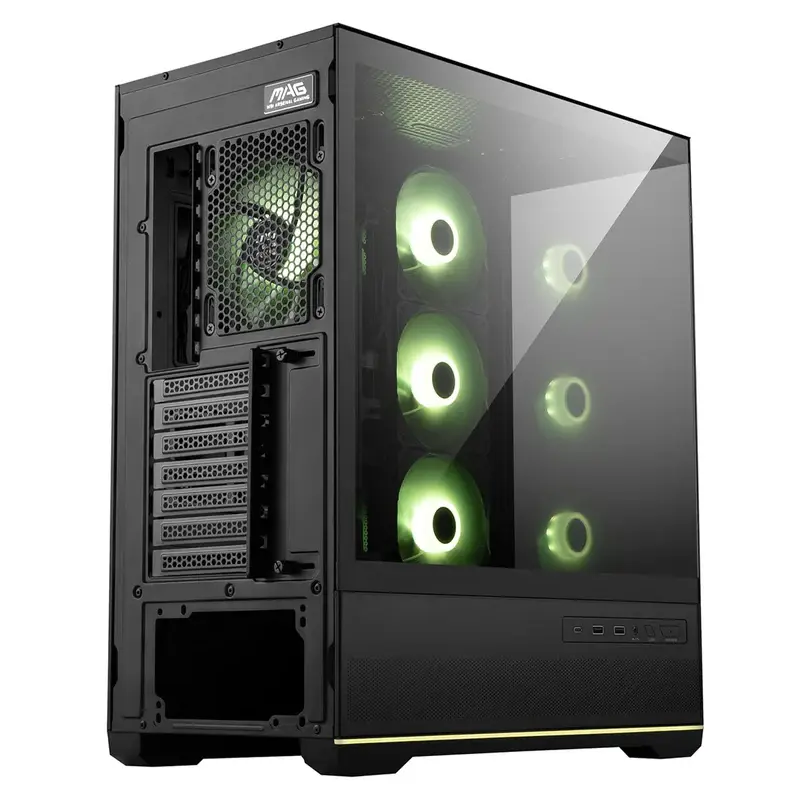 Thumbnail: MSI MAG PANO 110RPZ BLACK PC Chassis w/ 4x ARGB Mobo Sync Case Fans