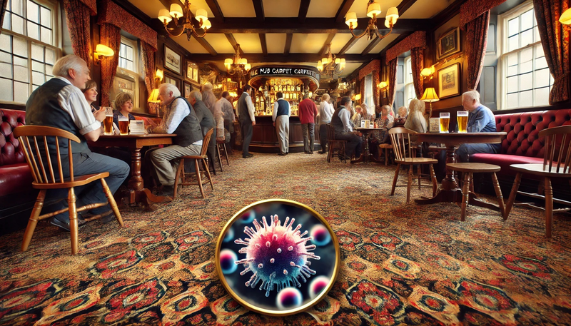Nearly TWO THOUSAND bacteria colonies are living and growing on British pub carpets, horrific new experiment f