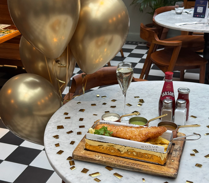 The Mayfair Chippy Marks a Decade with a Golden Celebration