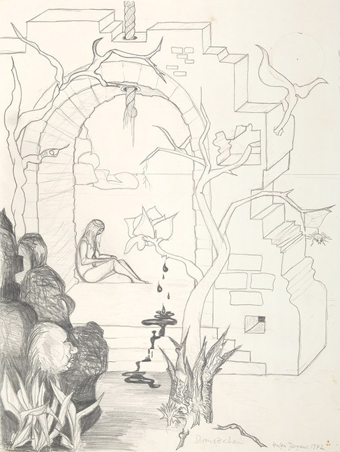 Drawing for Sleeping Beauty, 1972, Graphite on paper