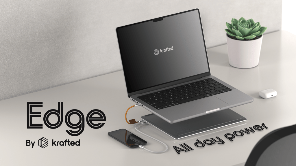 Krafted Launches Kickstarter Campaign for Edge, the World’s First Slim Laptop Power Bank with a Replaceable Ba