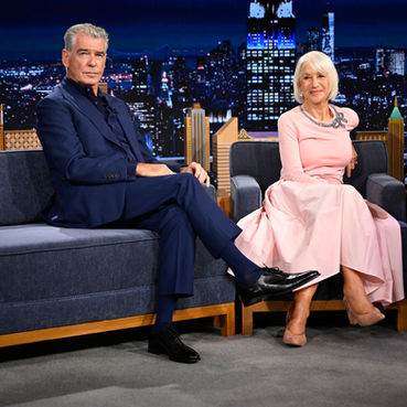 Pierce Brosnan Brings Savile Row Sophistication to Late-Night in Thom Sweeney
