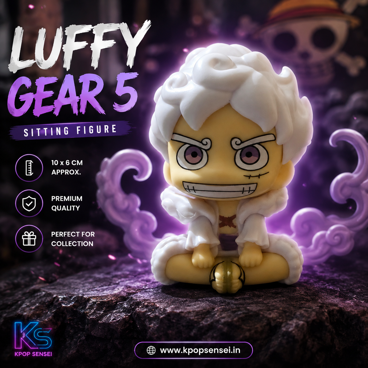 Luffy Gear 5 Chibi Sitting Figure