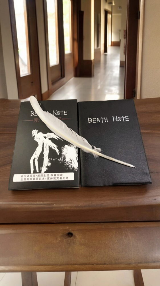 Thumbnail: Death Note Anime Notebook A5 with a feather pen and bookmark
