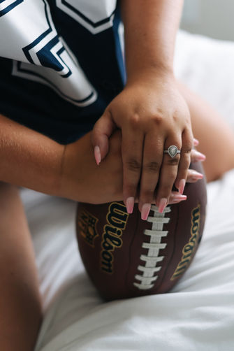 NFL football jersey boudoir photoshoot in Maryland