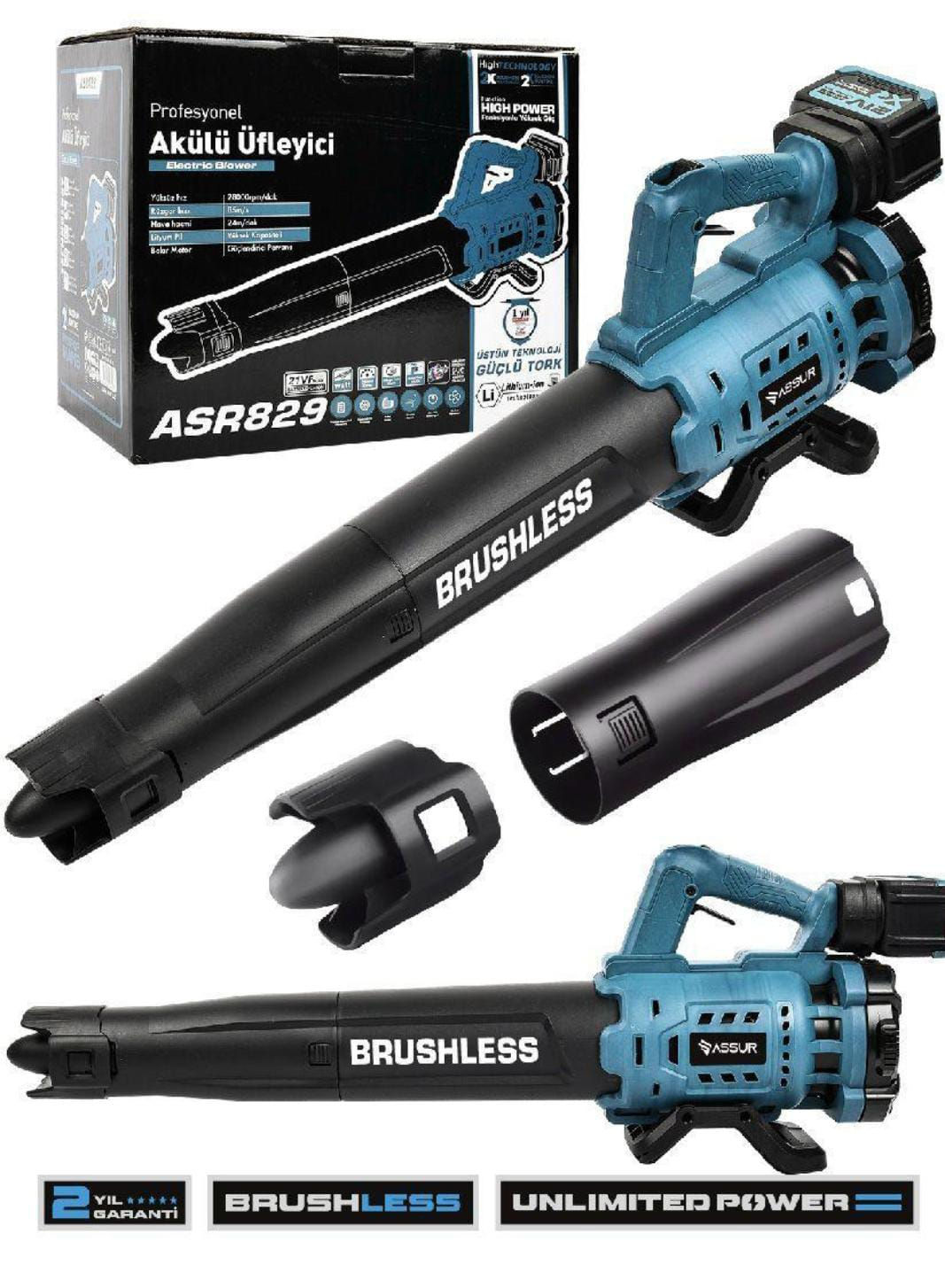 Büyük hava üfleme makinesi çift batarya 15 pili