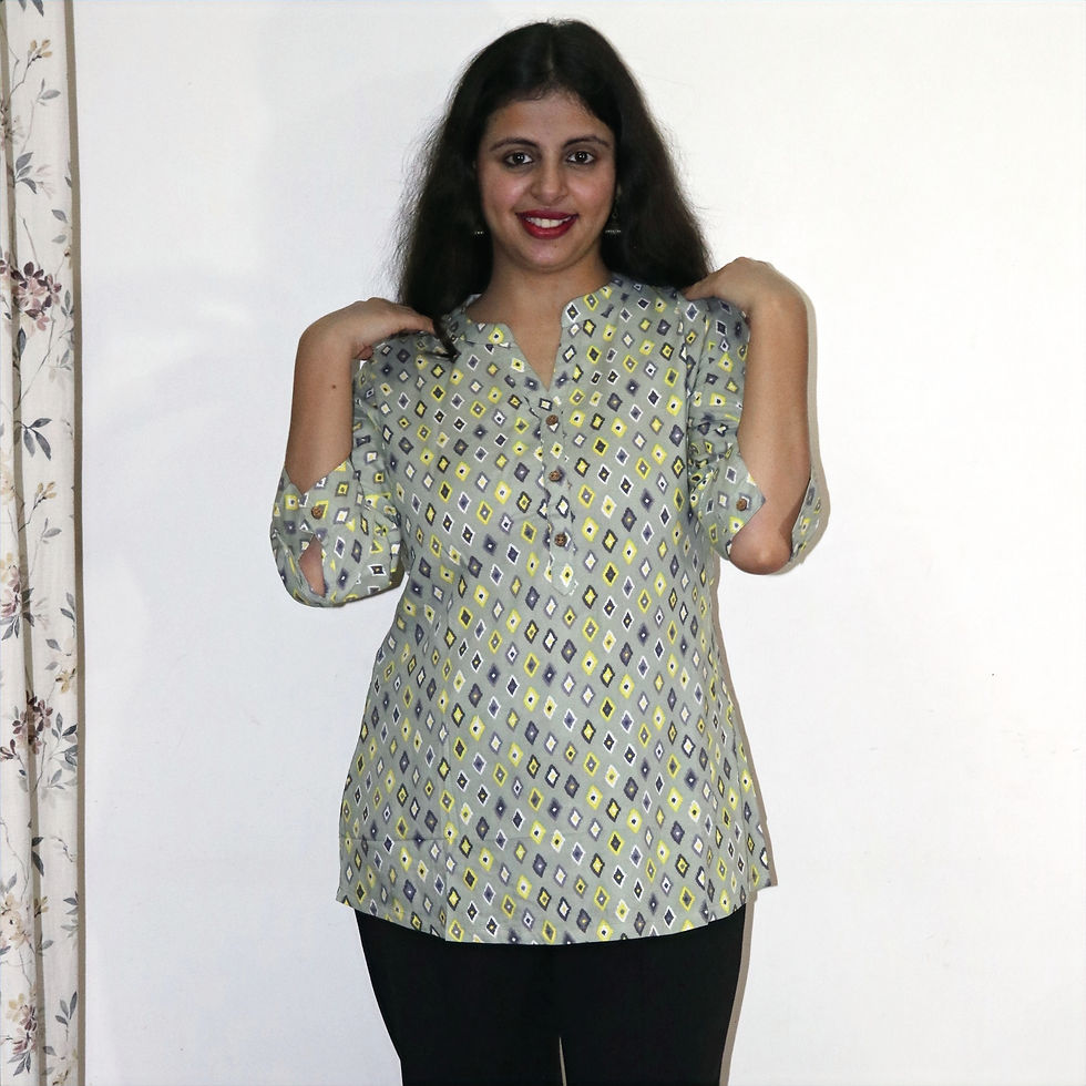 Thumbnail: Pista green Printed Short kurti
