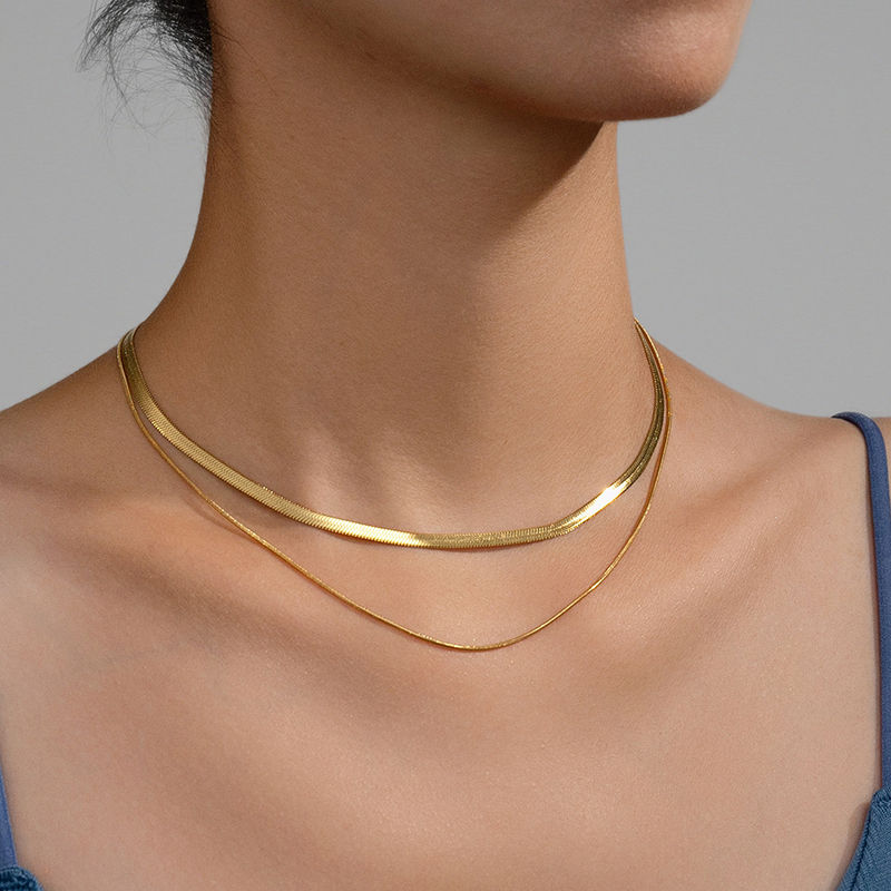 Luxe Flat Snake Choker – Tarnish-Free Stainless Steel