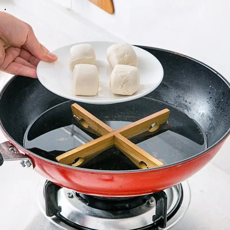 Thumbnail: Bamboo Cross Pot Stand and Draining Rack (1 or 2 pcs)