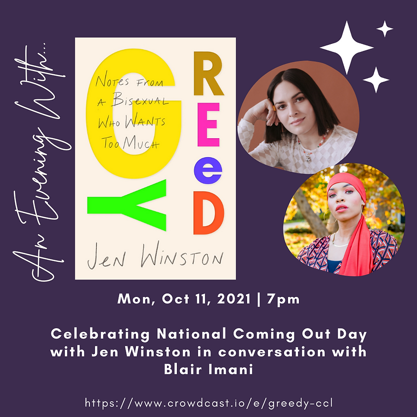 Author Talk: Greedy | Jen Winston in conversation with Blair Imani