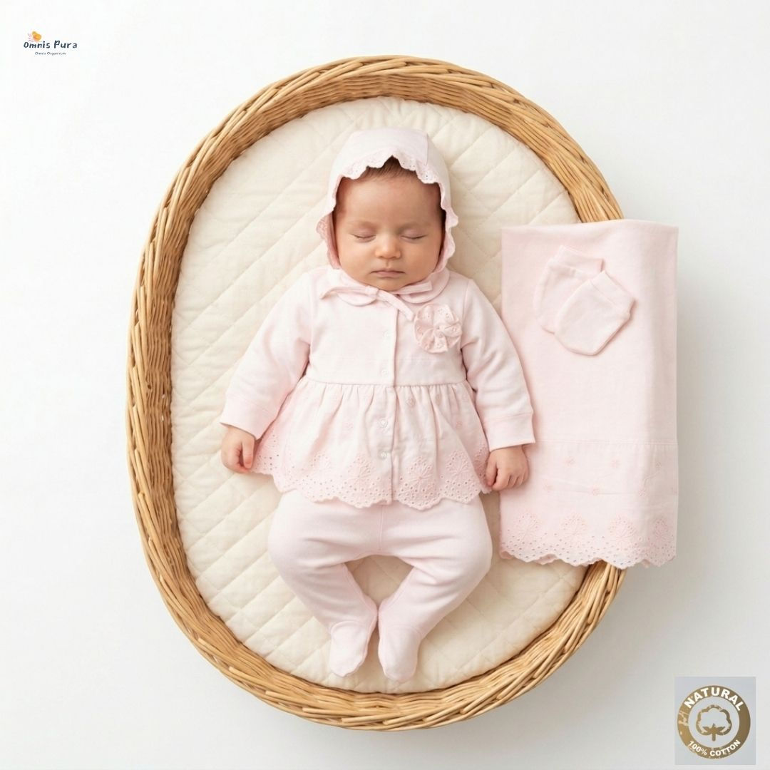 BABY GIRL 0-3 MONTH PEARL EMBROIDERED 5-PIECE BABY GIRL SET