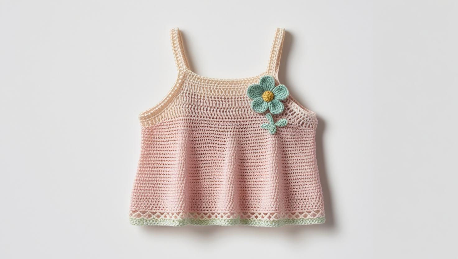 A Pack of 3 Sizes Hand-Crocheted Summer Cotton Girl Top,100% Mercerized Cotton