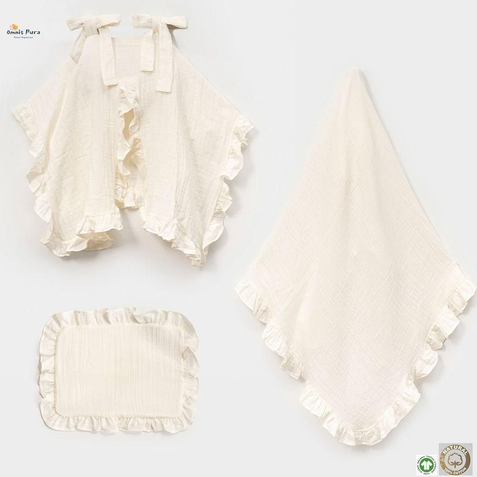 Thumbnail: Muslin Stroller Set–Handmade Baby Blanket,Stroller Cover,Pillow