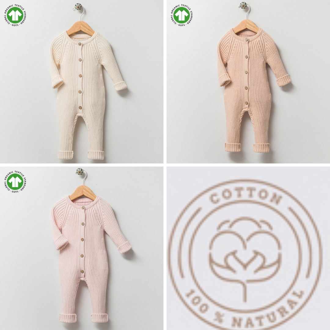 A Pack of Four Sizes Organic Cotton Elegant Knit Jumpsuit 0-12M, Baby  Outfit