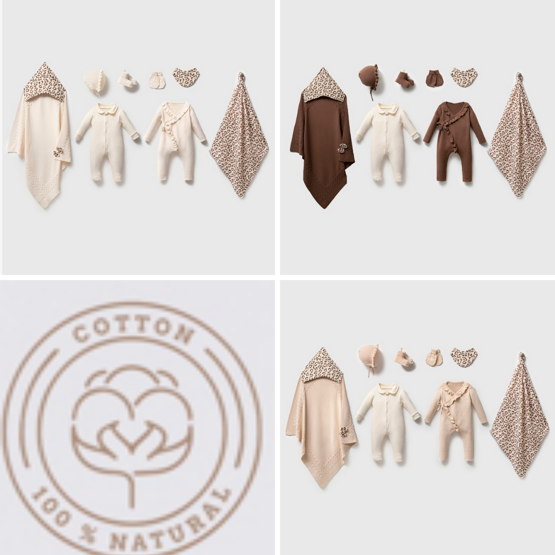 Dora 8-Piece Baby Girl Newborn Set (0–3 Months) – 100% Natural Cotton