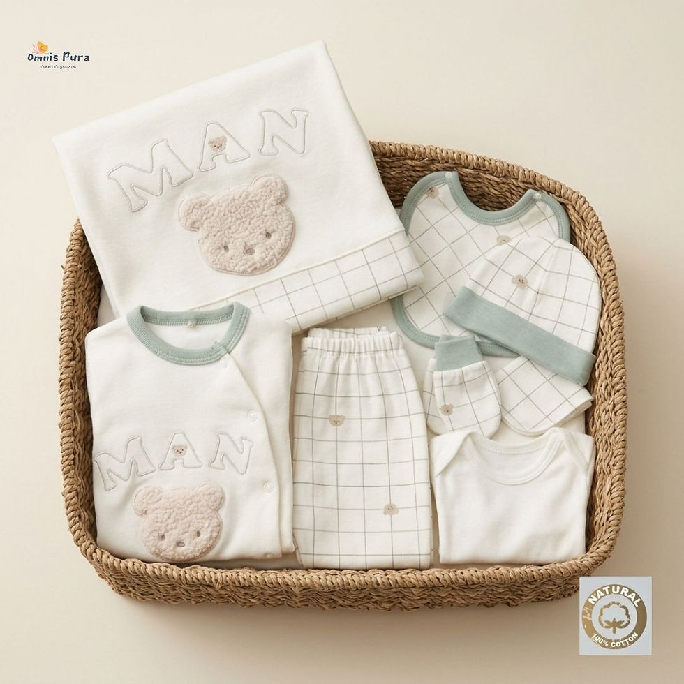 Thumbnail: Teddy Bear Embroidered 10-Piece Cotton Baby Boy Set
