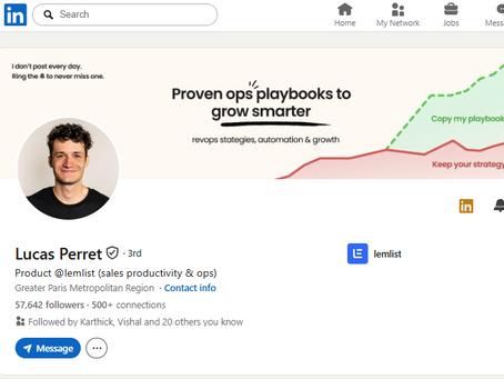 LinkedIn Profile of Lucas Perret as an example