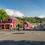 Thumbnail: Nestled in a picturesque street scene, this radiant tableau captures charming houses with colorful exteriors.
