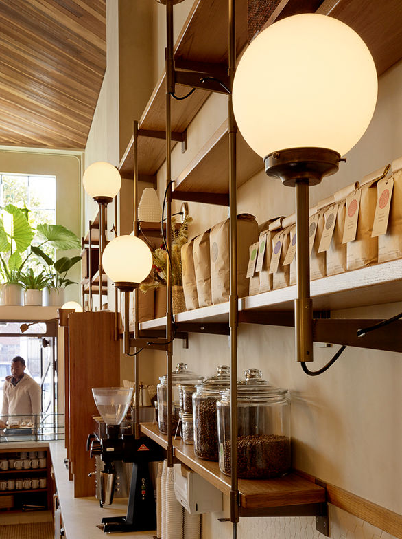 Sightglass on 20th custom detailing of cafe-fixtures, hardware, displays and finishes. 