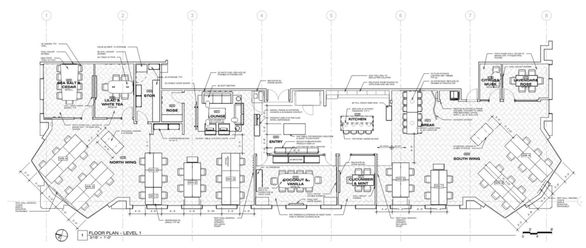 Native new layout that moved existing workstations towards the windows, and creating parity with consistent short rows of workstations.