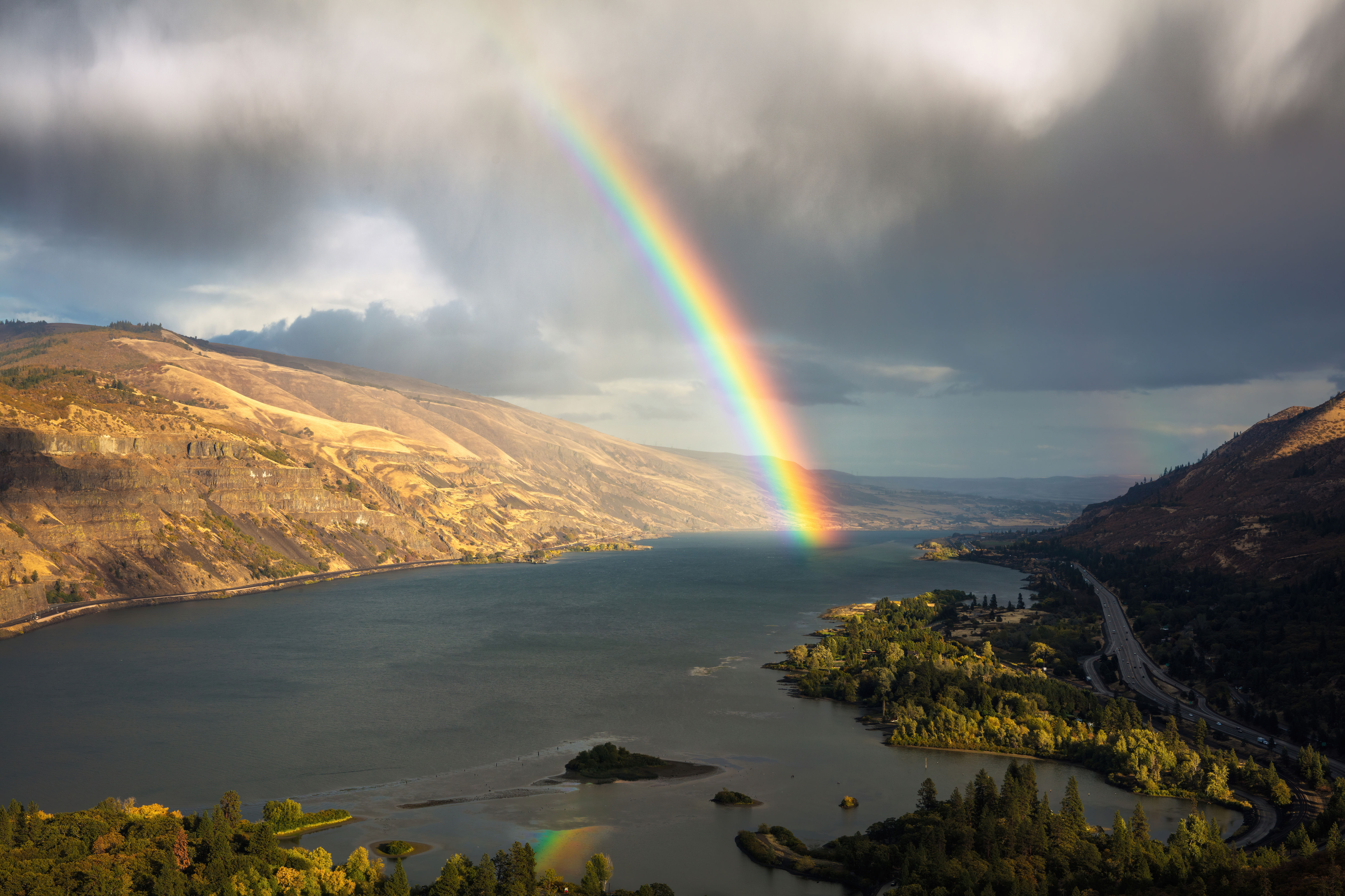 Rainbow over the Columbia River Gorge