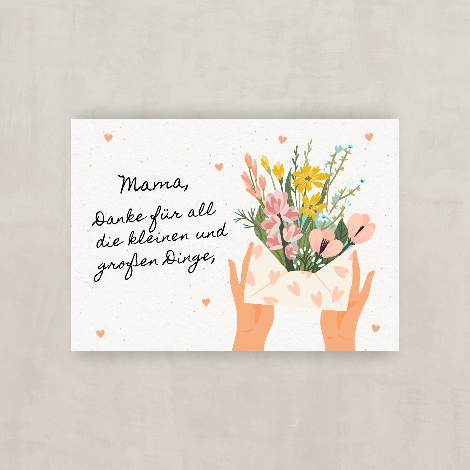 Samenpapierkarte "Danke Mama"