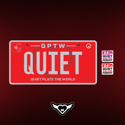 Quiet - Valentines License Plate [4 Designs] | Quiet Racing Club
