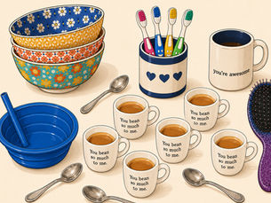 Parents getting coffee together after the school morning routine.