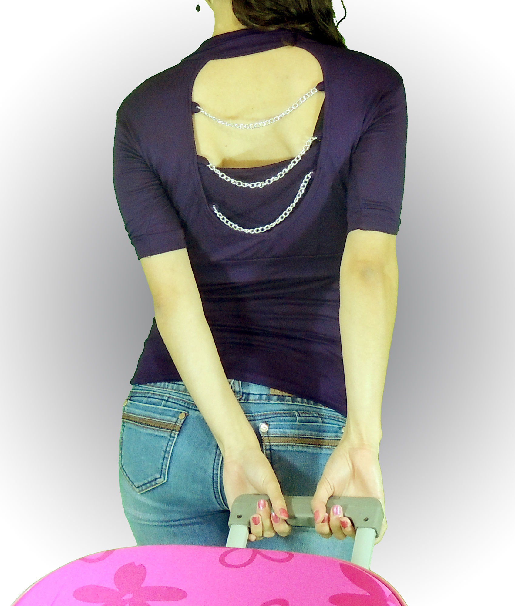 Blusa morada con torera