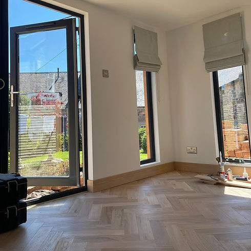 Flooring and skirting boards installed in bespoke garden room