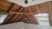 Exposed wooden ceiling structure