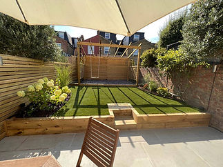 Modern garden with seating area