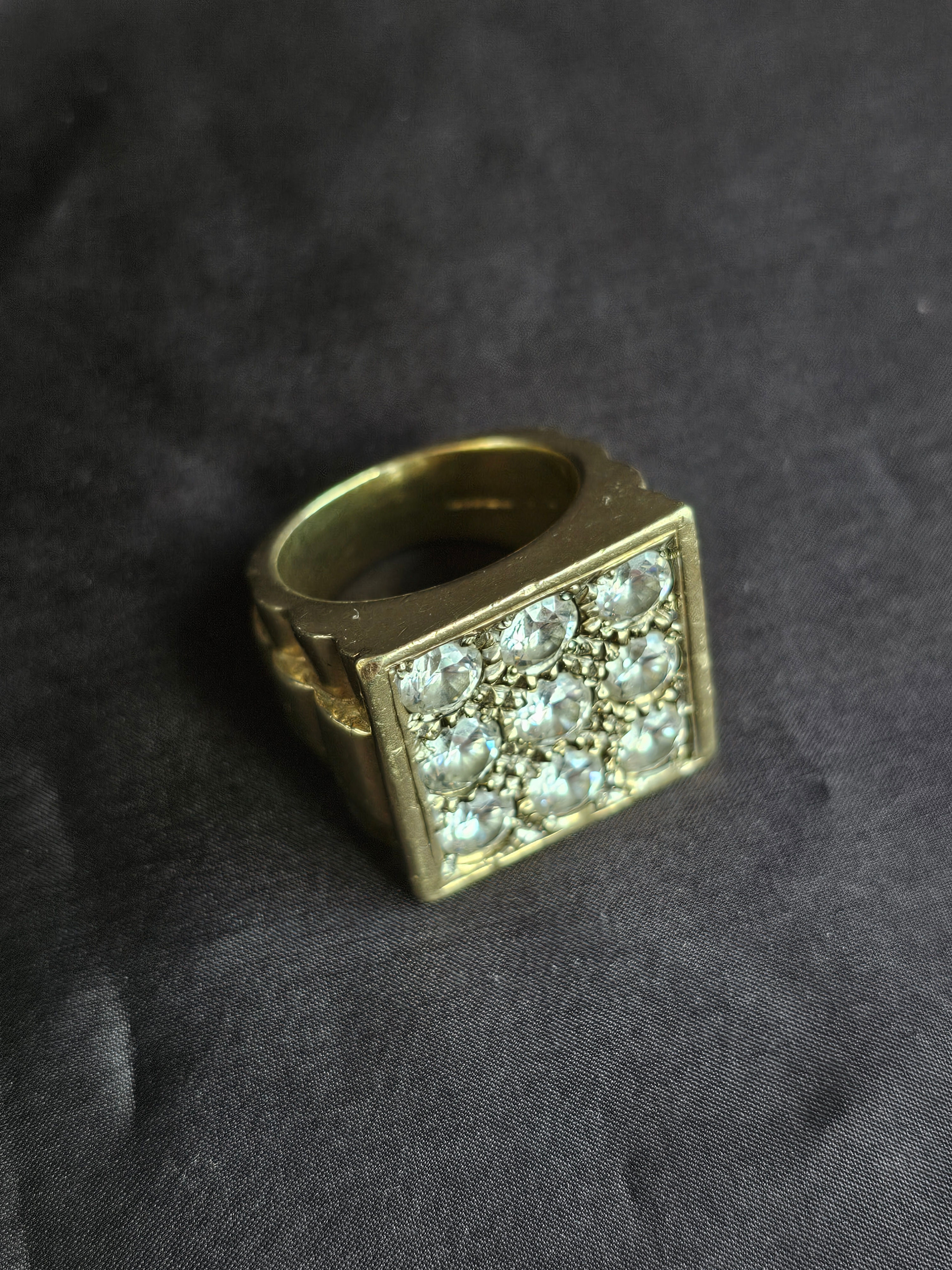 9ct Gold Cz Signet Ring Size Z½ - Z+1
