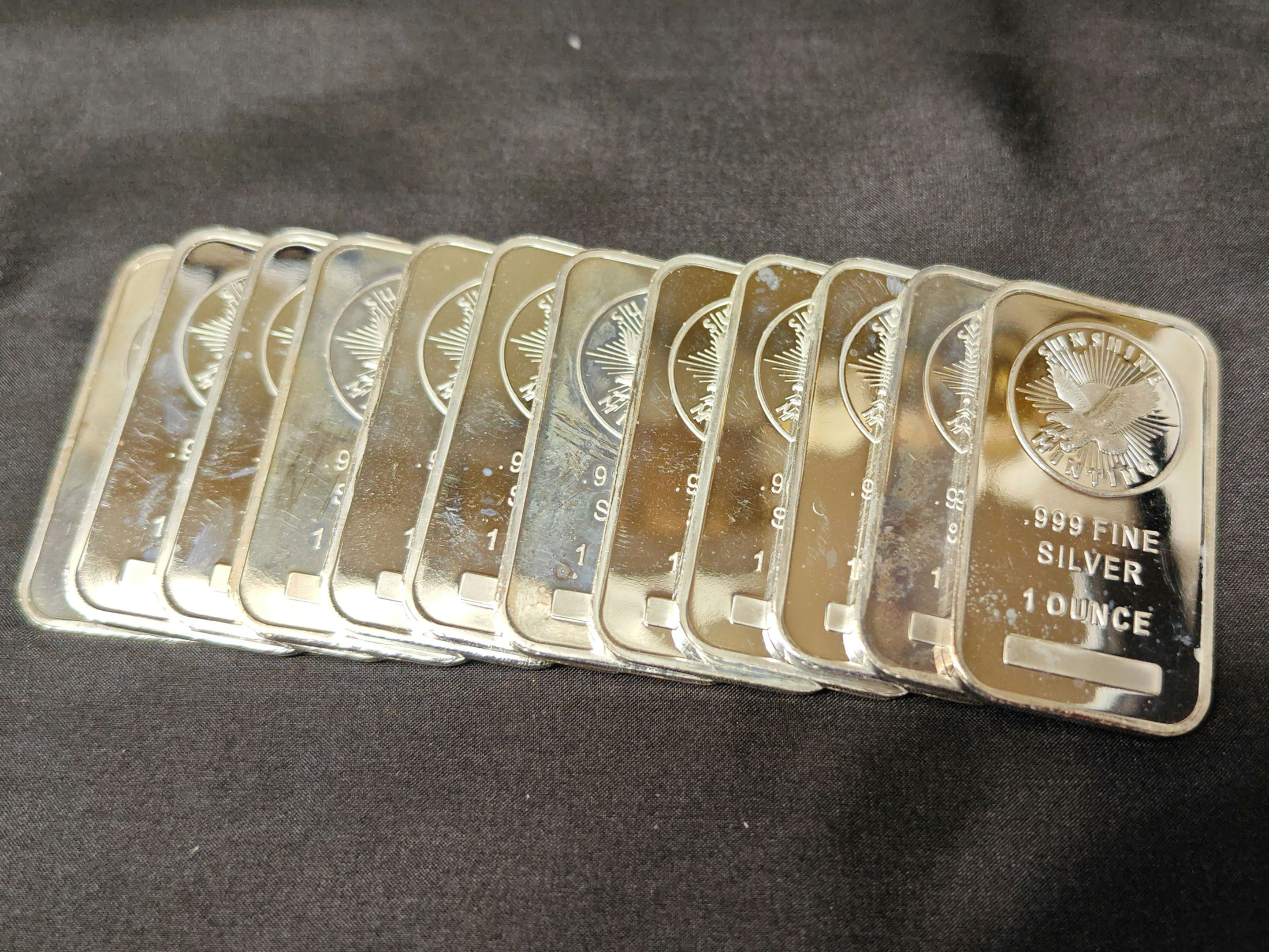 12 x 1oz Pure 999 Silver Bars