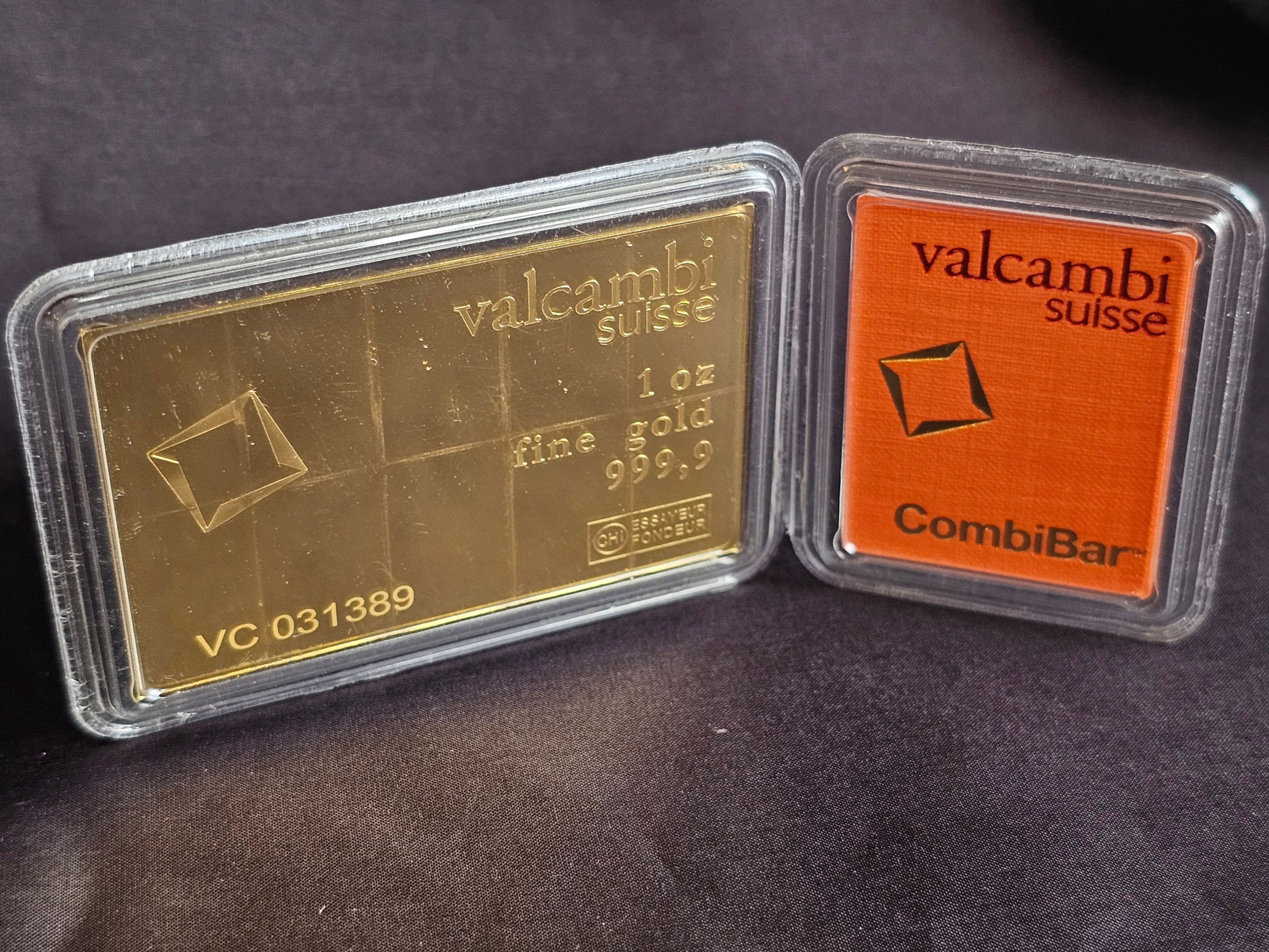 1oz Pure 24ct Gold Valcambi Combi Bar