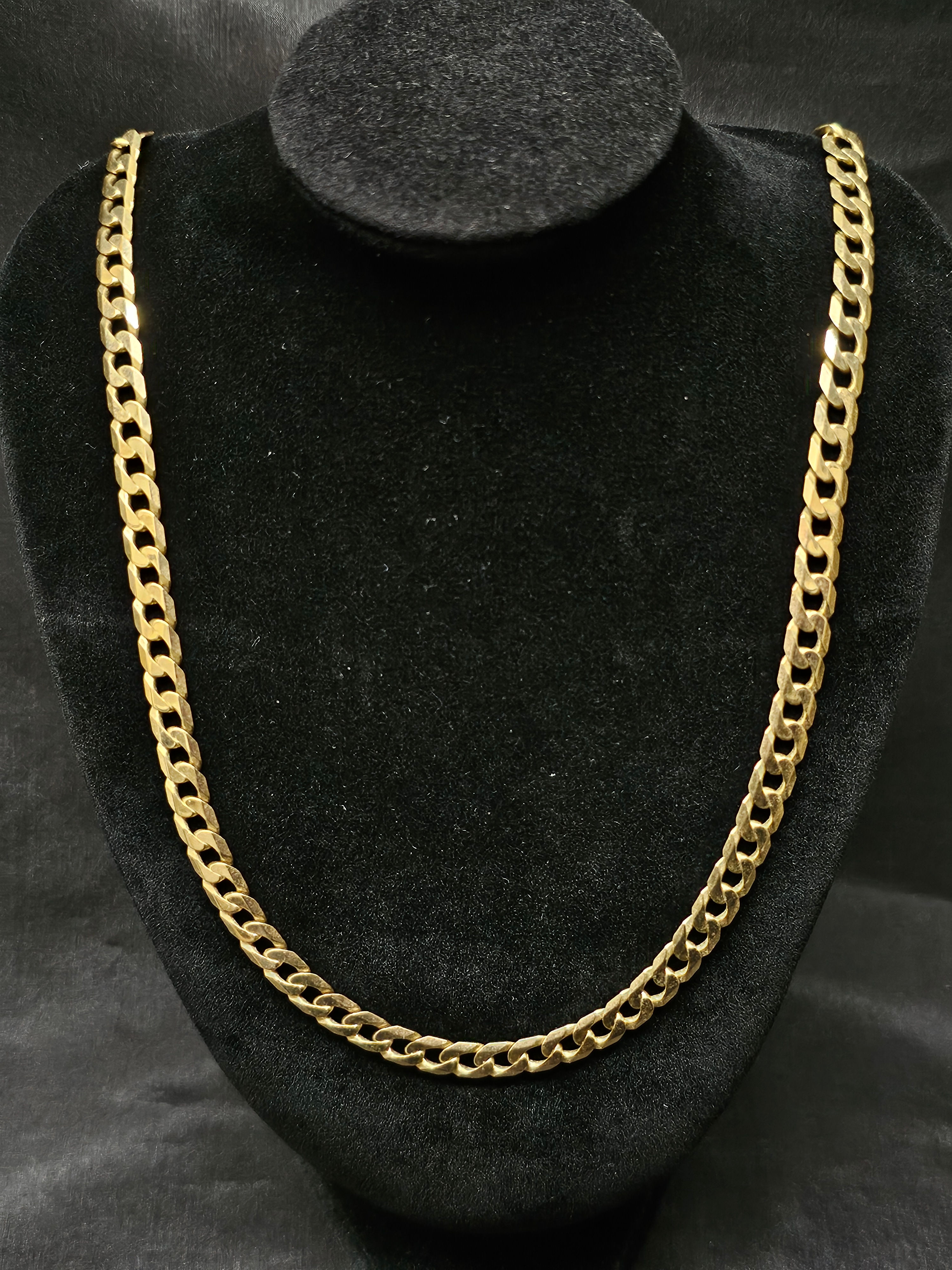 21.5" 9ct Gold Curbed Style Chain Necklace