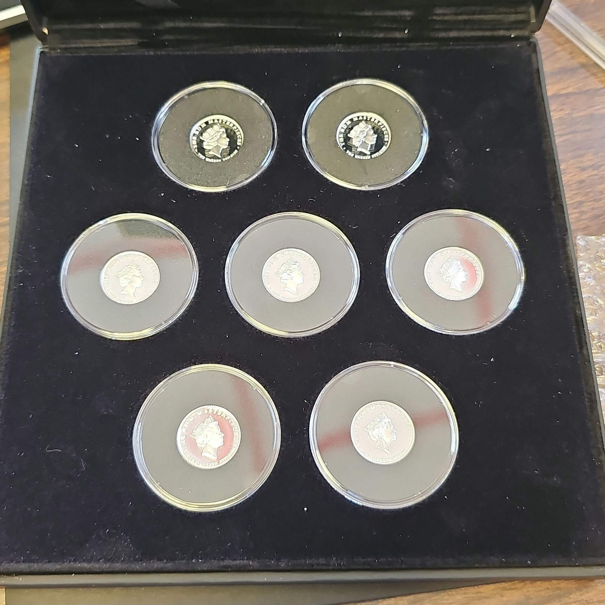 Seven Coin Pure Silver Half Sovereign Set