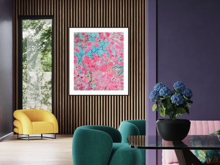 Kunsttrykket Spring  i et moderne interiør