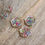 Thumbnail: Real flower rainbow confetti gold hexagon confetti necklace