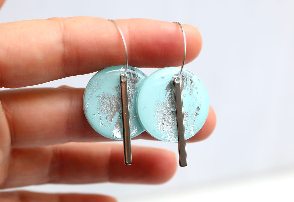 Thumbnail: Mint Sterling Silver leaf hoop earrings